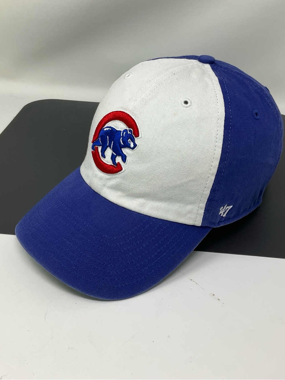 Chicago Cubs hat cap '47 Brand Clean up Adjustable Blue white strap back cubbies